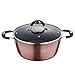 San Ignacio Cacerola 24X11CM con Tapa Aluminio Forjado INDUCCIÓN Pandora, Cobre, 24x24x12 cm, 24 cm