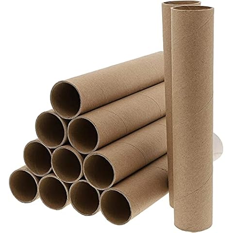 Bright Creations Brown Paper Cardboard Craft Tube Rolls (12-Pack) - 25.4 cm Tall Cover