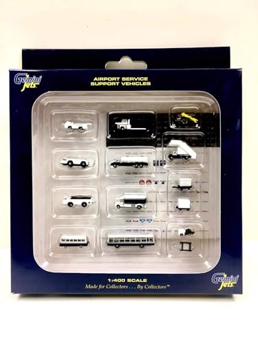 Gemini Jets Ground Airport Service Support Vehicles Accessories, 1:400 Scale, 14-Piece