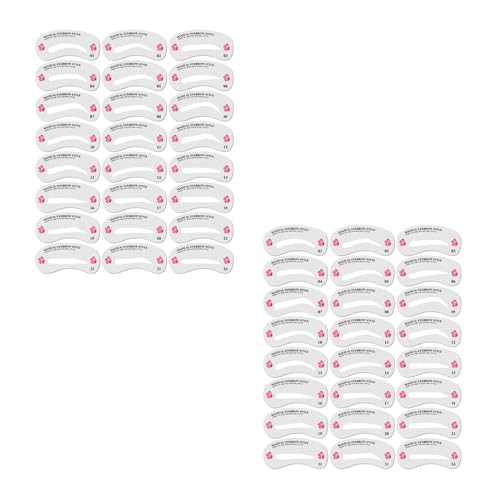 48 pcs Plantillas para cejas, Moldeador Plantilla de Cejas EyeBrow Stamp Modelador de Cejas Reutilizable, tarjetas de cejas de moda, soporte para cejas perfectas para Principiantes