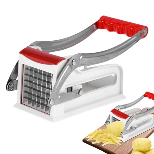 Cortador De Patatas Manual y Verduras Con 2 Cuchillas Afiladas - Picadora De Acero Inoxidable Para Patatas Fritas, Tomate, Calabacín