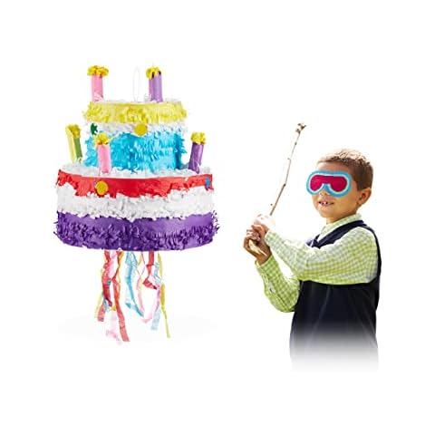 Relaxdays Colourful Birthday Cake Pinata Cover