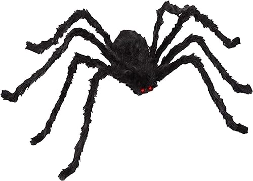 ONTY JAPARA 150cm Halloween Giant Spider,Halloween Scary Yard Outdoor Decor, Large Spider Prop,Halloween Haunted House Party Decorations Supplie