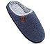 COFACE Mens House Slippers Memory Foam Slipper, Dark Blue Size 9