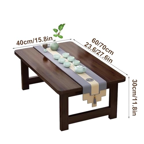 Table basse japonaise pliable en bambou pour salon et studio