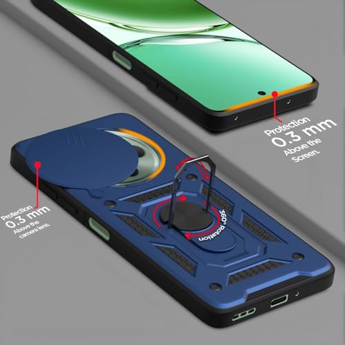Image of AIBEX Back Cover for Oppo F27 5G | D10 Tough Armor Case | Sliding Camera Shield | 360 Protection | Kickstand Ring Holder | Military-Grade Shockproof Bumper Case
