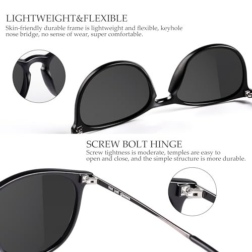 Vintage Round Polarized Sunglasses for Women Men Classic Retro Trendy Designer Style Sun Glasses UV400 Protection4