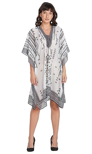 Image of RAVI RAJORIA Georgette Digital Printed Beach Wear Kaftan Blue Free Size R800 | Multi Color 2