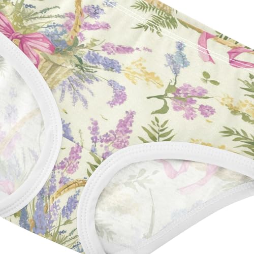 Wusikd Lavender Girls' Underwear Cotton Vintage Bows Girls Briefs Soft Toddler Underwear 2T4