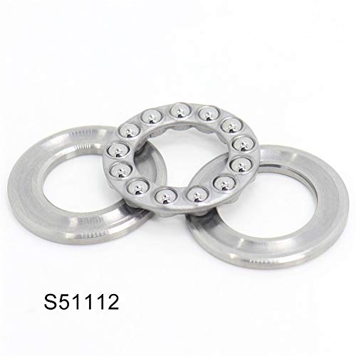 Roulements à billes de butée S51112 en acier inox ABEC-1 durable - 3