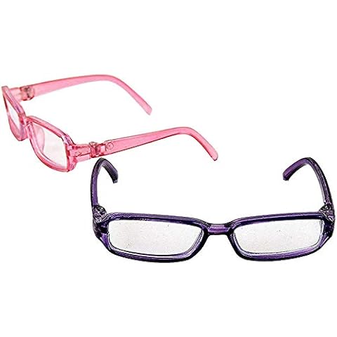 American Fashion World Doll Pink and Purple Framed Glasses for 18-Inch Dolls | Premium Quality & Trendy Design | Dolls Accessories | Perfect Fit for Popular Brands Cover