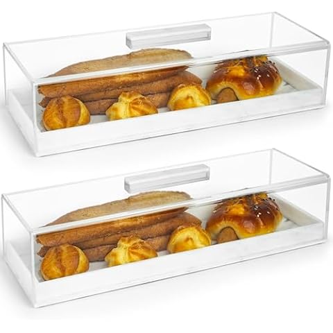 Acrylic Rectangular Cake Tray - Multifunctional Cake Stand with Cover Lid (2PCS) Cover