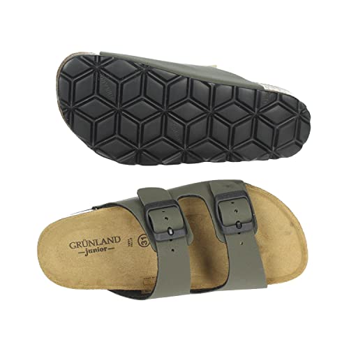 Chaussons bébé Grunland Light CB1537 en vert olive avec boucles bouleau