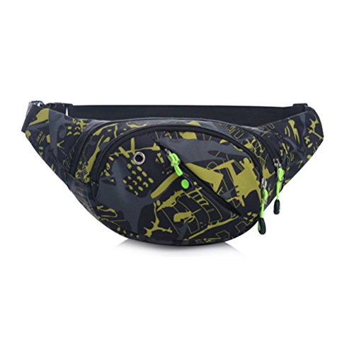 TTD Bolso de Cintura 3-Cremallera de Fanny Pack con Correa Ajustable para Correr Fitness Ciclismo Senderismo Viajes Camping Deportes-C