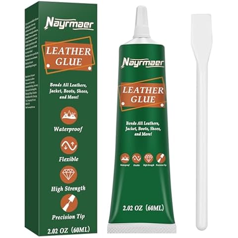 Nayrmaer Leather Glue, 60g Special Leather Adhesive, Permanent Clear Washable for Bonding Between Leather and Leather, Leather and Substrates of Different Materials (Leather Glue) Cover