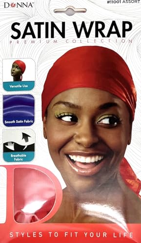 DONNA Satin Wrap, Silk Wraps, Satin Wrap for Womenâ€™s Hair for Face Wash for Makeup Hair Accessories Headbands RED Color