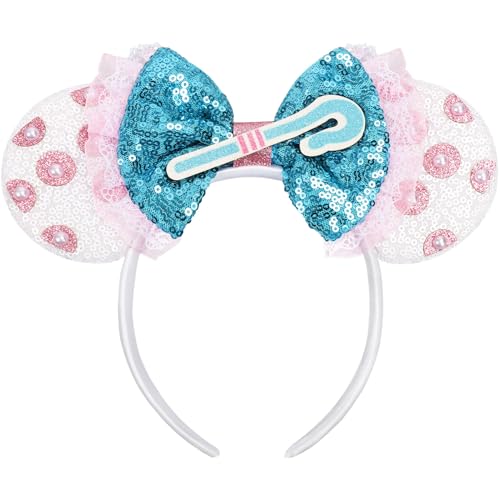 UNSPAZ Shiny Headband for Women Girls Pink & Sky Blue Hairband for Trip outings parties birthday parties Cosplay