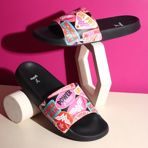 Image of YOHO Sliders for Women | Comfortable and Lightweight Slides | WB Cartoon & Comic Characters: Tom & Jerry, Big Bang Theory, Friends, Games of thrones and Wonder Woman Footwear for Girls
