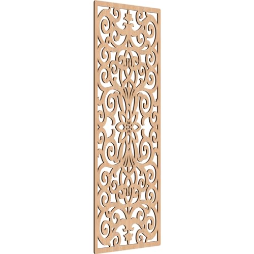 Image of Buel Decorative Pierced Fretwork Wood Wall Panels, 31 3 /8 inchW x 79 3 /8 inchH x 3 /8 inchT, Hickory