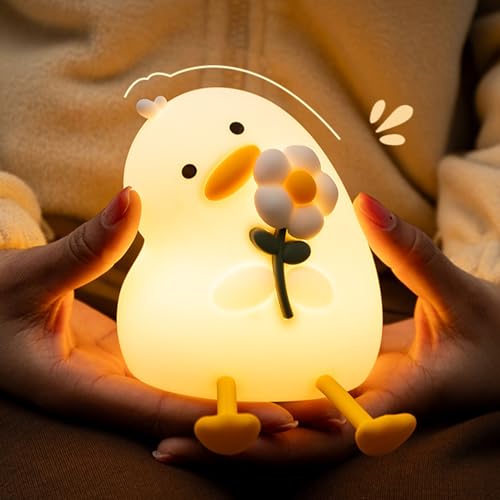 Lámpara de noche LED de silicona con forma de pato miniatura 5
