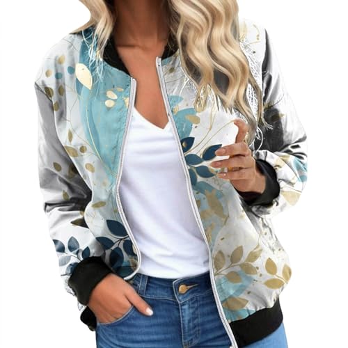 Générique Bomber Fleuri Veste Femme Blouson Bombers Femmes Vintage Imprimé Fleur Léger Manteau...