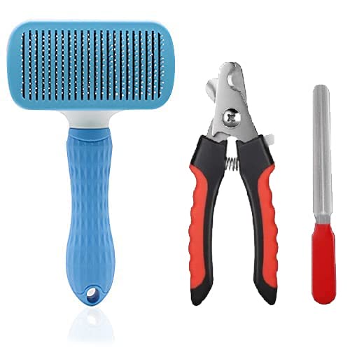 Woofy Combo Of 3 in 1 Dog Grooming Kit Self Cleaning Slicker Brush + Nail Cutter + Nail Filler for Pet Hair Remover Dogs Nails Cutting Trimmer Dog Accessories (B0C1S7FSZH) Amazon Price History, Amazon Price Tracker