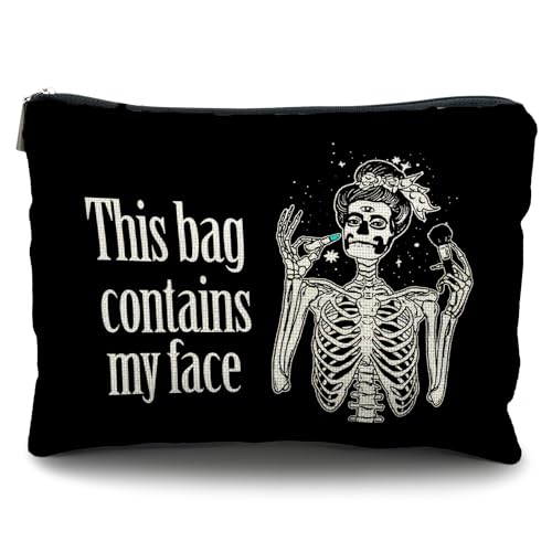 Likjad Goth makeup bag, Halloween Gothic Witchy Spooky Gifts for Women, Witch Makeup Bag Cosmetic Pouch