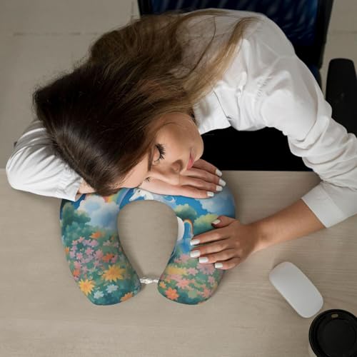 Almohada de viaje espuma viscoelástica negra cómoda miniatura 6