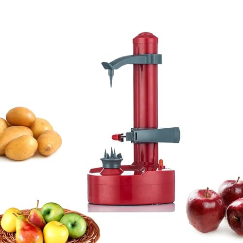 Electric Peeler,Household Electric Peeler, Household Multifunctional Electric Potato, Apple, Fruit Electric Peeler Peeler Peeler,Red,One Size