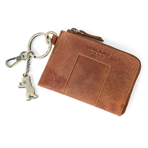 Berliner Bags Vintage Geldbörse Julian, Kleines Portmonee aus Leder, Slim Geldbeutel mit Schlüsselring, für Damen und Herren – Braun Berliner Bags Vintage Geldbörse Julian, Kleines Portmonee aus Leder, Slim Geldbeutel mit Schlüsselring, für Damen und Herren – Braun