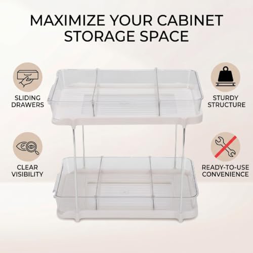 Organizador Bajo Fregadero con 2 Cajones Deslizantes, Estante de Almacenamiento de 2 Niveles (Estilo Alto) miniatura 7