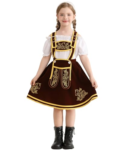 Disfraz tradicional bávaro de niño, café y blanco miniatura 1
