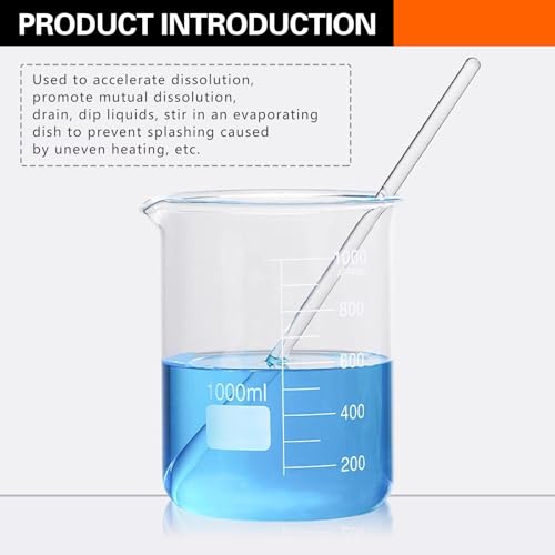 12pcs glass stirring rod stir stick with both ends round - 15834 13834 1234 1034 834 634 long - 2 piece for every style -12pcspk 12