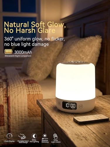 Lámpara de noche táctil LED para bebé con luz cálida ajustable miniatura 2