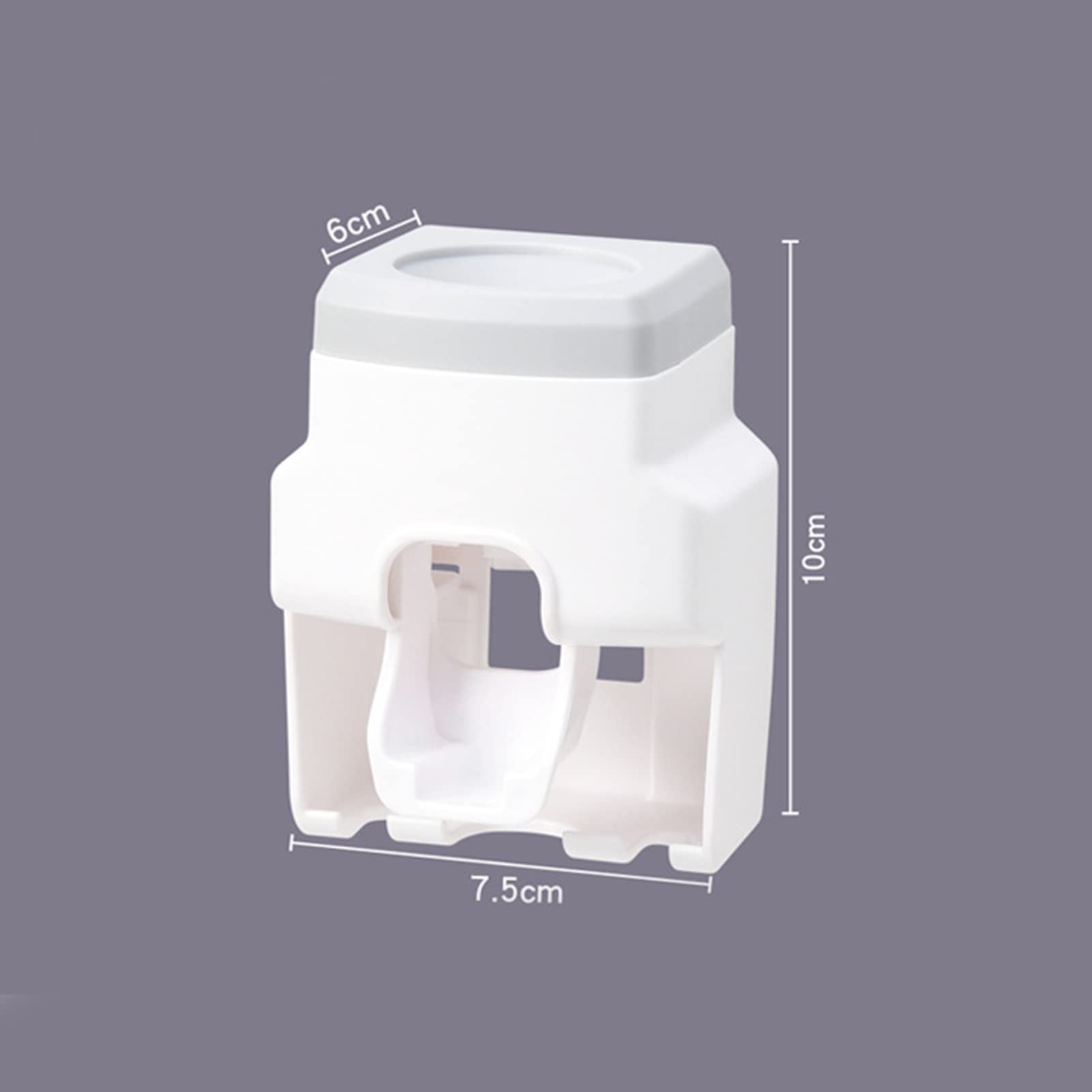 Cocoarm Dispenser Automatico per Dentifricio, Spremidentifricio a Parete in ABS con Portaspazzolino, Adesivo Senza Fori, Design di Scarico Antipolvere per Bagno Adulti Bambini (GREY)