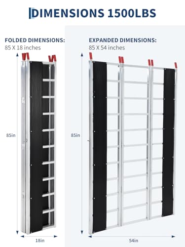 Rampa Plegable de Aluminio 85" x 54" Carga 1500 lb miniatura 4