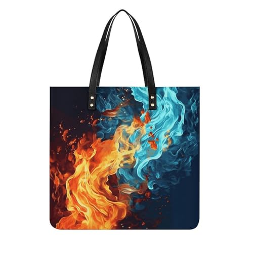 Idée cadeau femme sac seau souple tendance au design unique feu eau