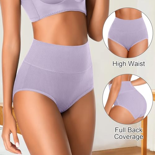 Image of Womens Underwear Full Coverage Panties for Ladies Soft Breathable Cotton Briefs High Waisted Hipster