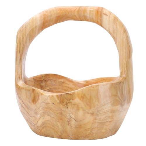 SHINEOFI Cesta de Frutas Creativa de Madera Tallada Raíz, Cuenco Multifuncional para Servir Aperitivos y Bandeja Decorativa para Comedor y Cocina, Diámetro 15-19 Cm, Forma Estilo Aleatorio