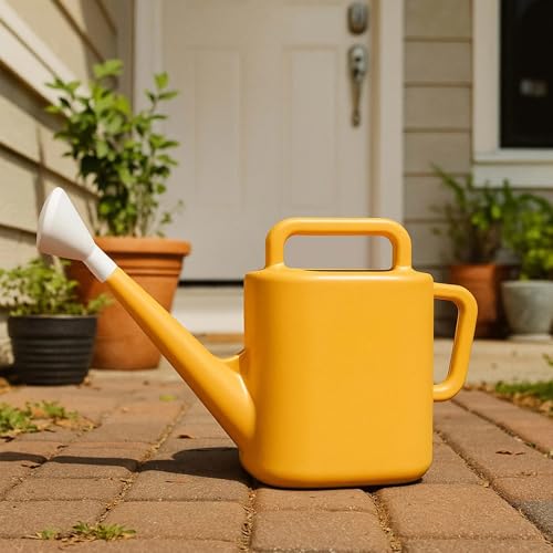 2 Gal. Resin Watering Can Green Lily Daisy Yellow Teal Thunder(Daisy Yellow)