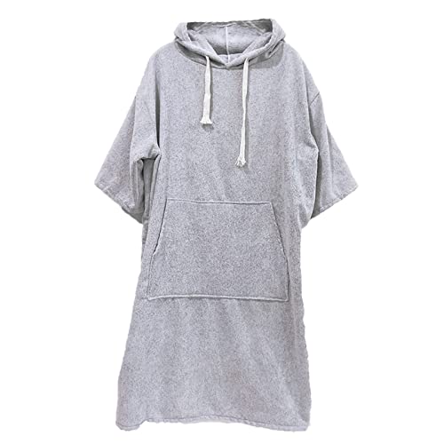 DAMEGA Surf Poncho, Albornoz De Playa De Rápida Absorción con Capucha Toalla De Microfibra Absorbente De Secado Rápido Albornoz Adulto Hombre Mujer Niño