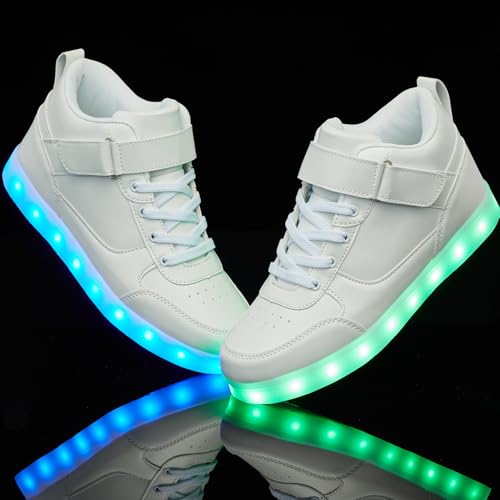 Image of SANYES LED Light Up Shoes for Men Women, USB Rechargeable High Top Glowing Sneakers, Luminous Dancing Shoes
