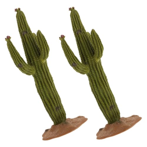 Amosfun 2 plantas de cactus artificiales para decoración de cactus artificiales para el hogar, oficina, versátil adorno de escritorio, centros de mesa únicos para uso en interiores, no requiere