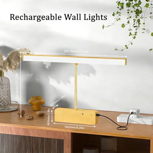 Aplique de pared LED recargable plateado para salón con luz regulable 4