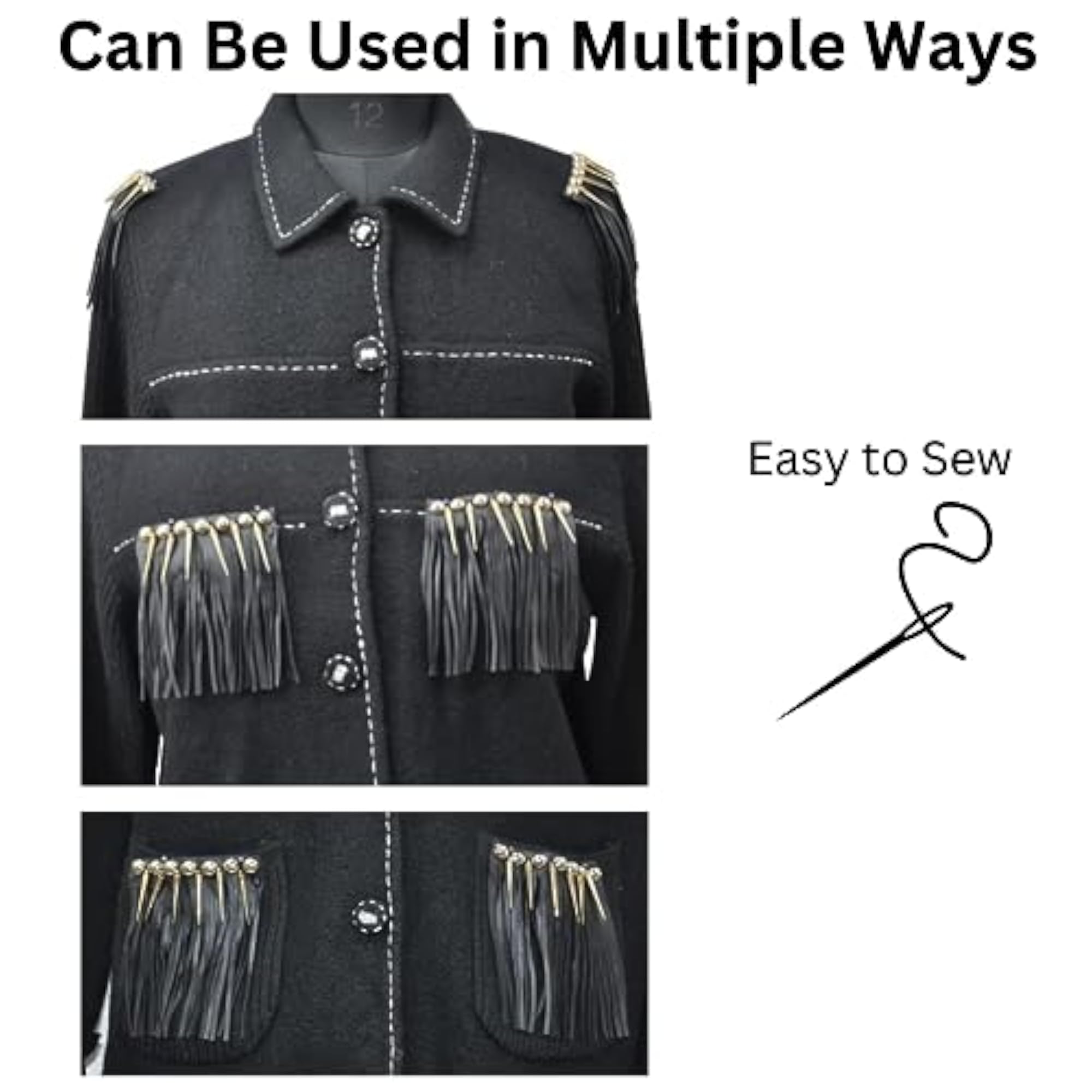 Spikes Tassel Blazer Epaulet with Spikes Brooch
