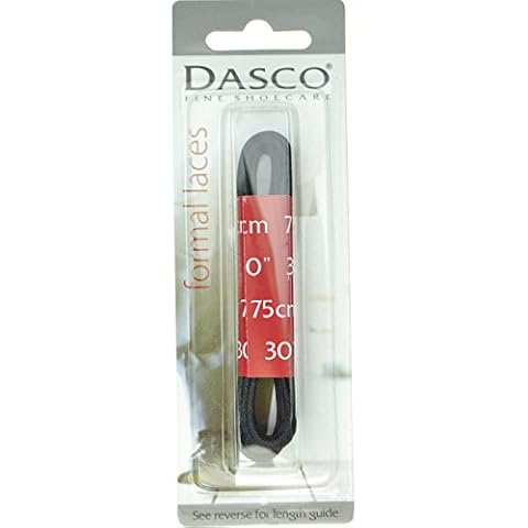 Dasco 75cm Thin Wax Round shoe lace - Black 2mm Cover