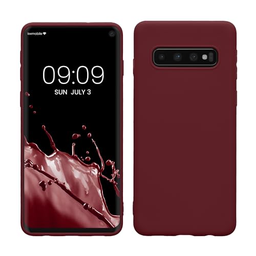 kwmobile Handyhülle für Samsung Galaxy S10 Hülle - TPU Case - Kabelloses Laden - Schutzhülle Cover in Bordeaux Violett