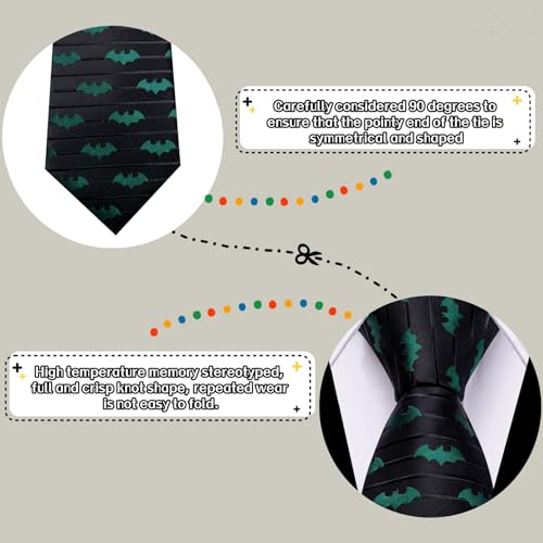 Image of Barry.Wang Fun Animal Ties for Men Designer Handkerchief Cufflink WOVEN Casual Necktie Set Festival