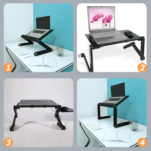Ordinateur portable table lit pliable bureau étude ergonomique support ventilé - 7
