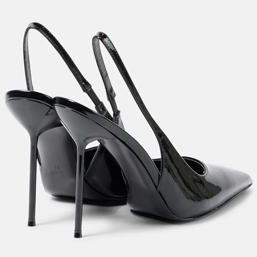 Black Slingback Pumps for Women Pointed Toe Sexy High Stiletto Heels Back Strap Fashion High Heels Bridal Elegant Wedding Shoes2
